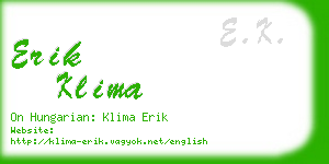 erik klima business card